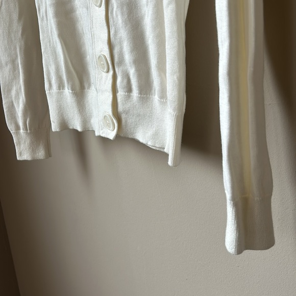 BANANA REPUBLIC FACTORY brown faux fur colored white cardigan sweater size S - Picture 4 of 5